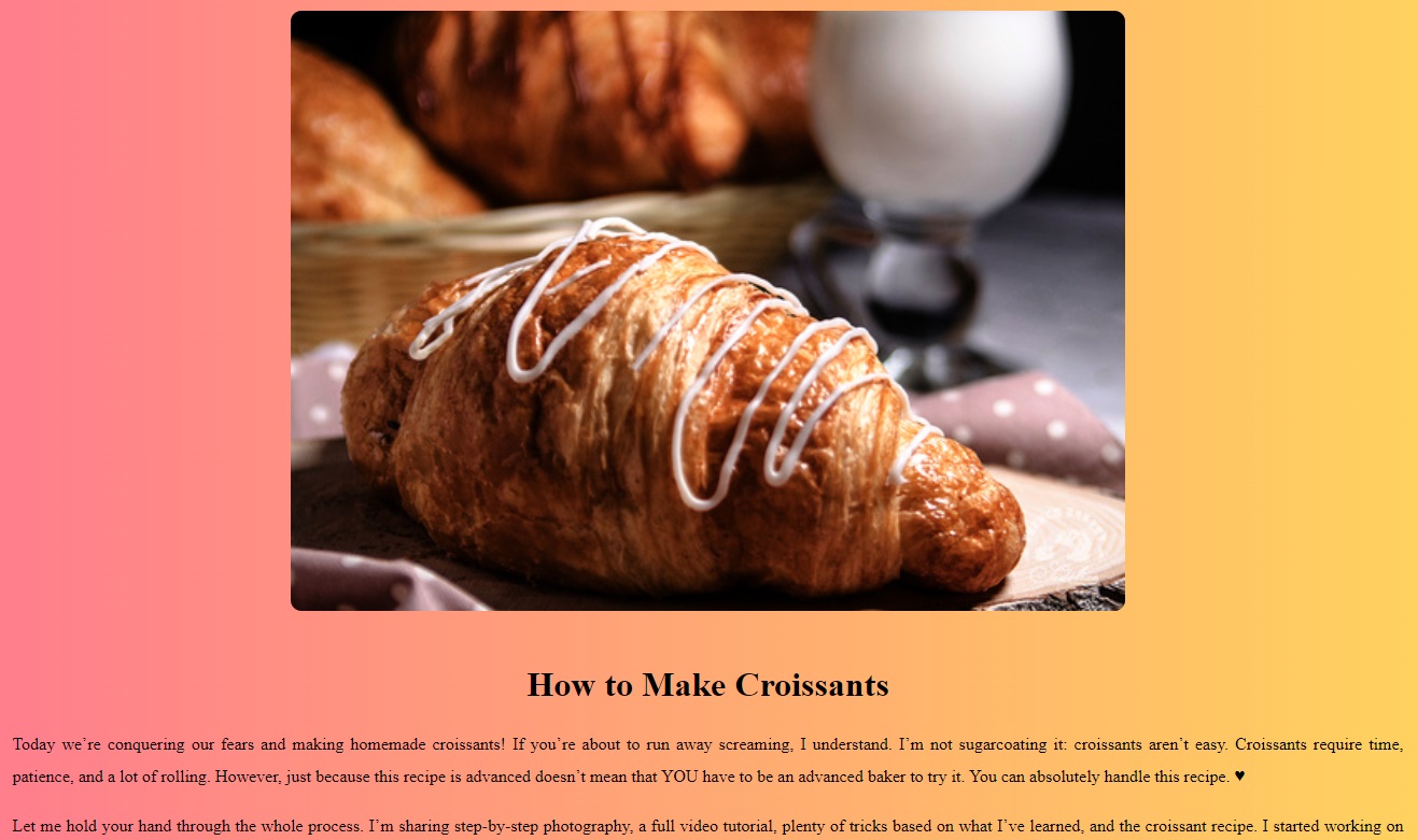 Photo of my project croissant recipe